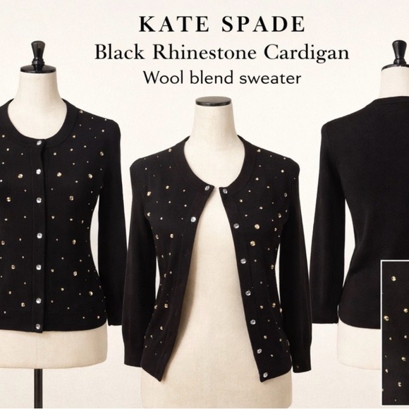 kate spade Sweaters - Kate Spade Black Cardigan with Gold and Silver Accents